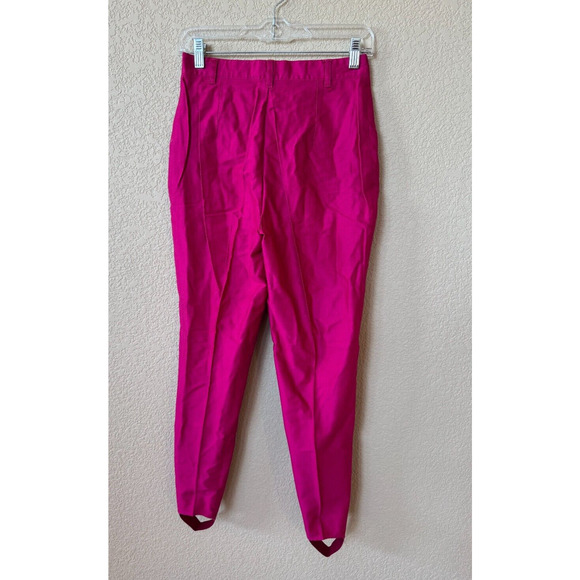 The Limited Vintage 80s Stirrup Pants Bright Pink Rayon Blend Spandex Stretch 10 - Picture 2 of 7